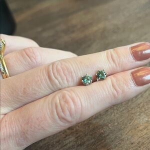 Moissanite Vivid Green 1ct Earrings